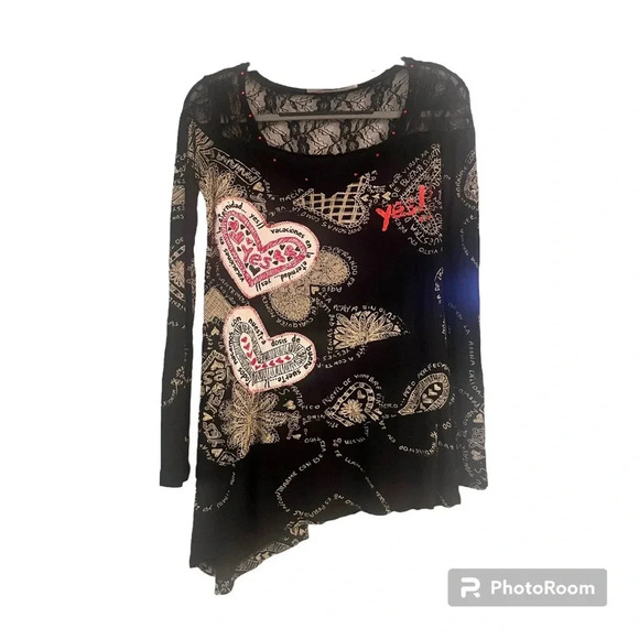Desigual “Hearts” Blouse - Picture 1 of 9